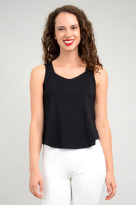 Camisole courte Ritzy, Noir, Bambou