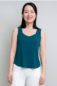 Camisole courte Ritzy, Sarcelle, Bambou