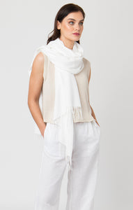 Foulard Pia Pasmina, Blanc écru