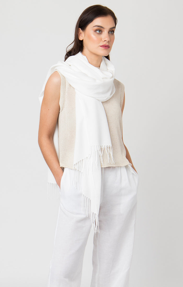 Foulard Pia Pasmina, Blanc écru