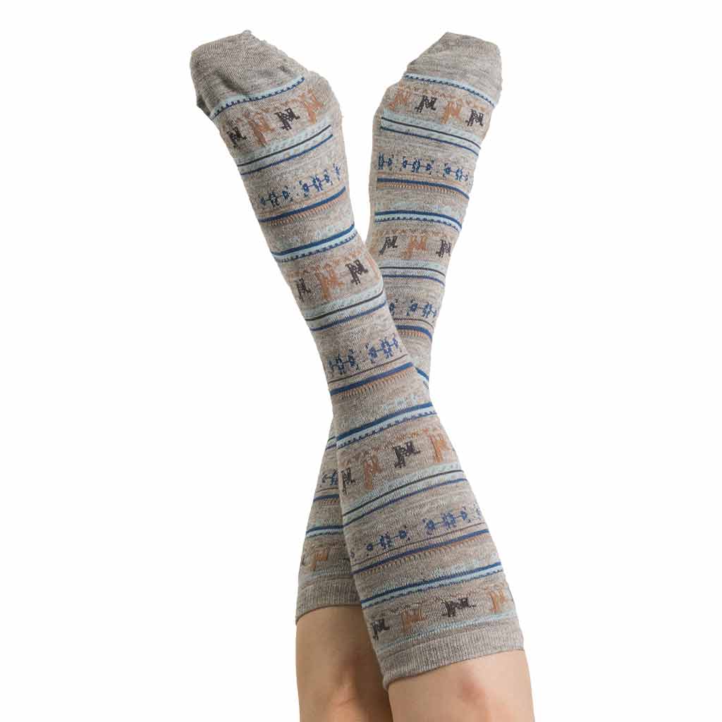 Bas Gris motif alpaga