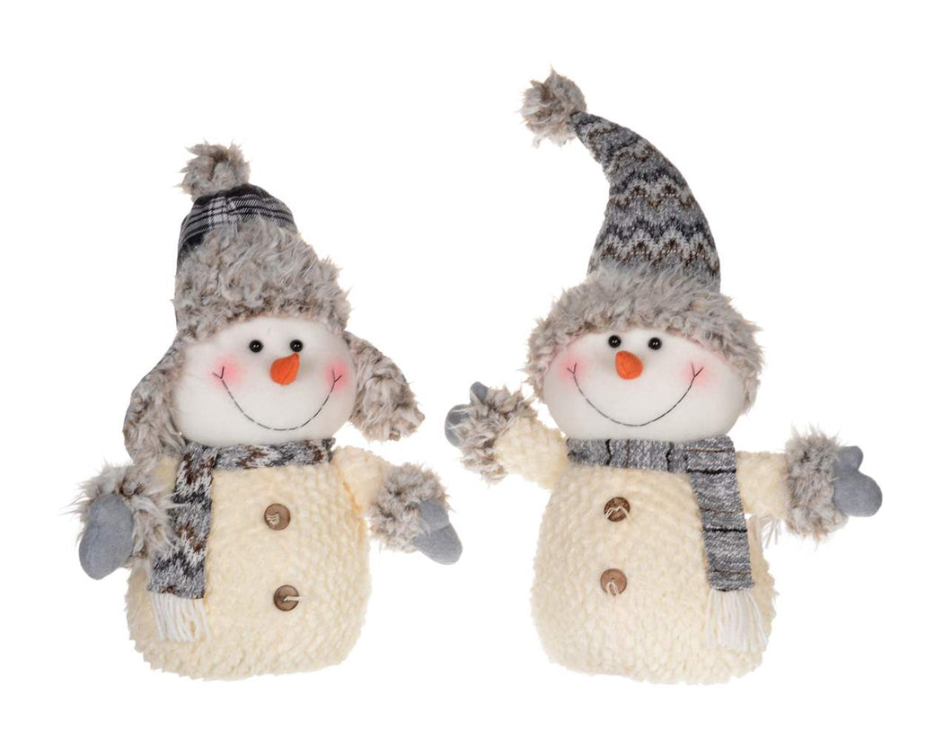Bonhommes de neige avec accessoires gris