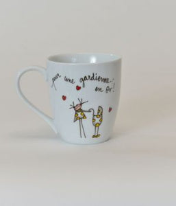 Tasse Pour une gardienne en or
