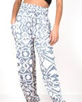 Pantalon, gris à motif