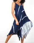 Robe, bleu à motif ligné